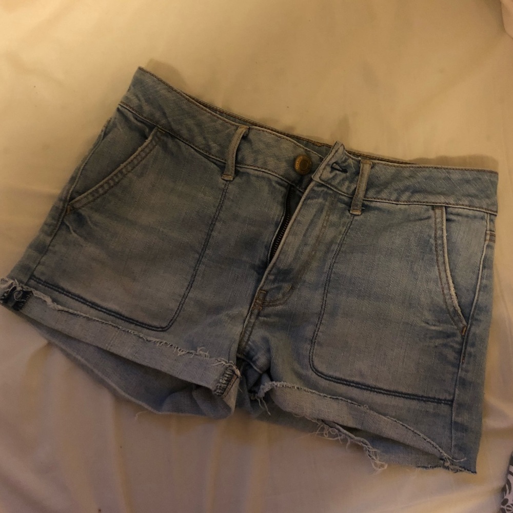 Denim Mid-Waist Shorts